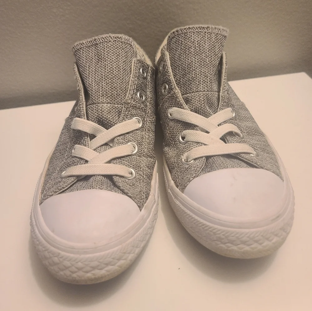 Converse All Star Kids Gray Canvas Slip On Sneakers